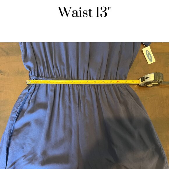 NWT Old Navy jumpsuit. peek a boo back, shorts, summer, navy blue, size medium - Picture 5 of 10